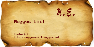 Megyes Emil névjegykártya